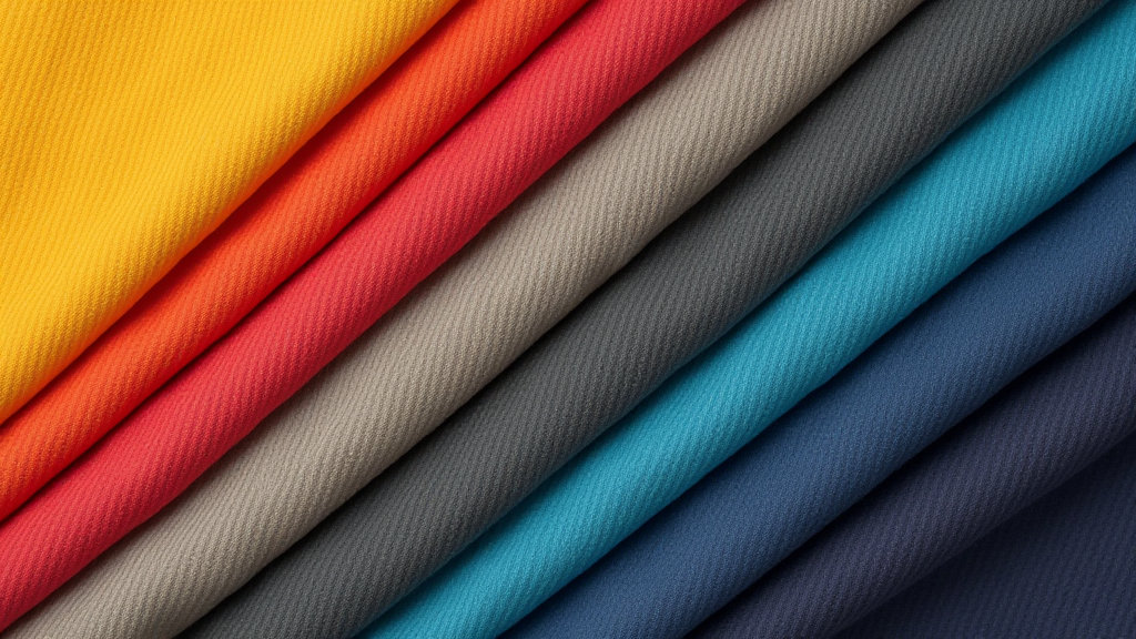 Muestras de color para ropa laboral con indicadores de resistencia y uso