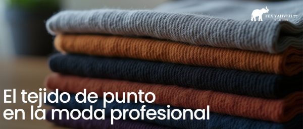 Muestra de tejido de punto para confección profesional y corporativa
